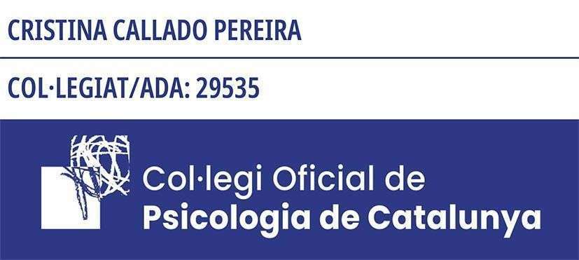 Sello del Colegio oficial de psicología de Catalyña de Cristina Callado en Sitges