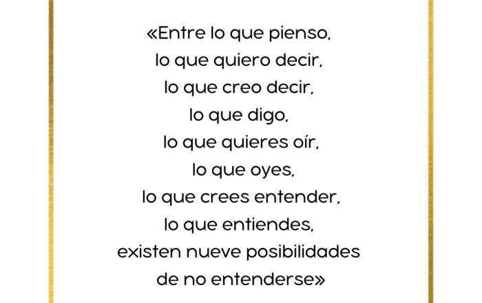 Entre lo que quiero decir y lo que entiendes existen 9 posibilidades de no entenderse
