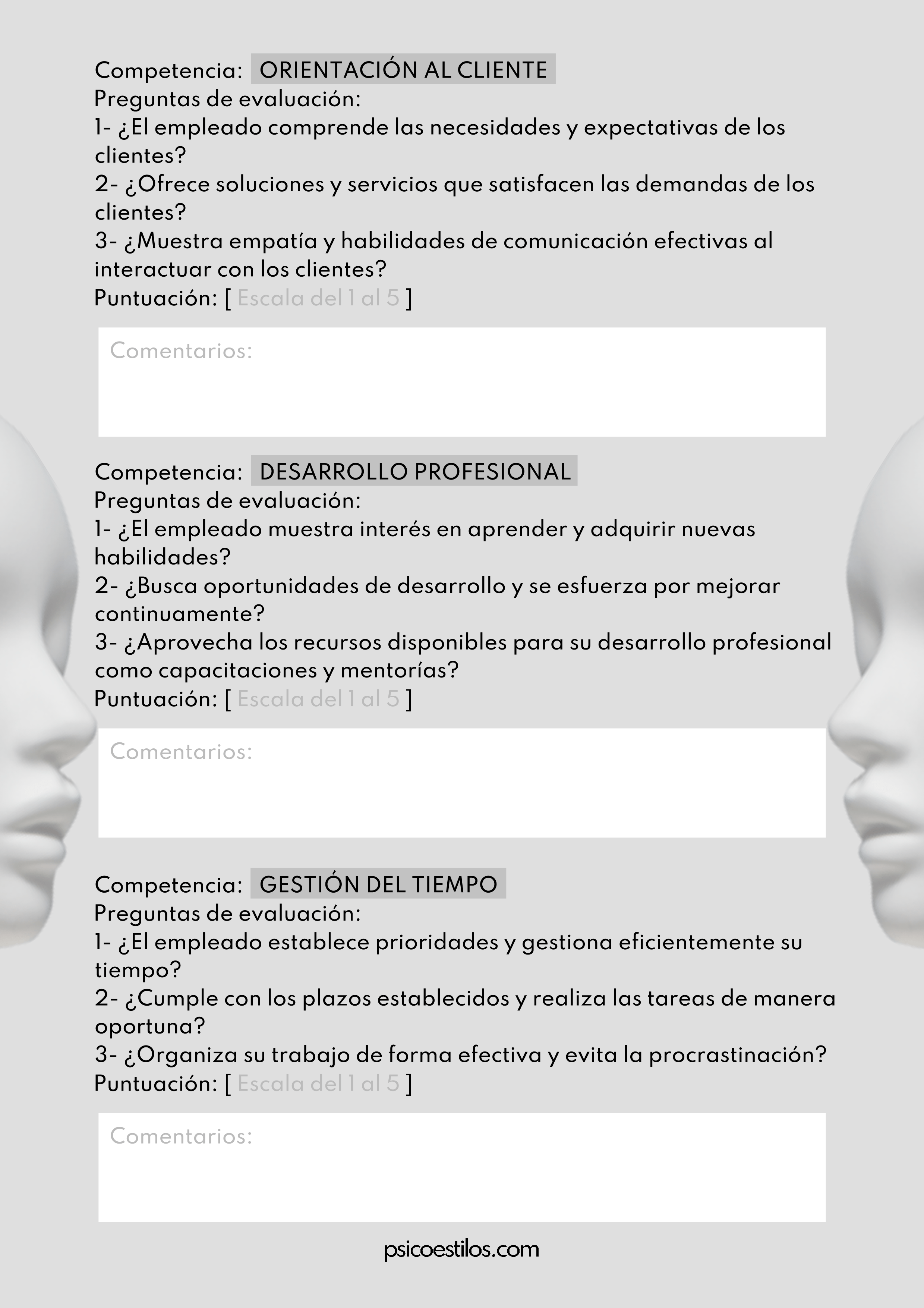 Evaluación 360º Modelo ejemplo