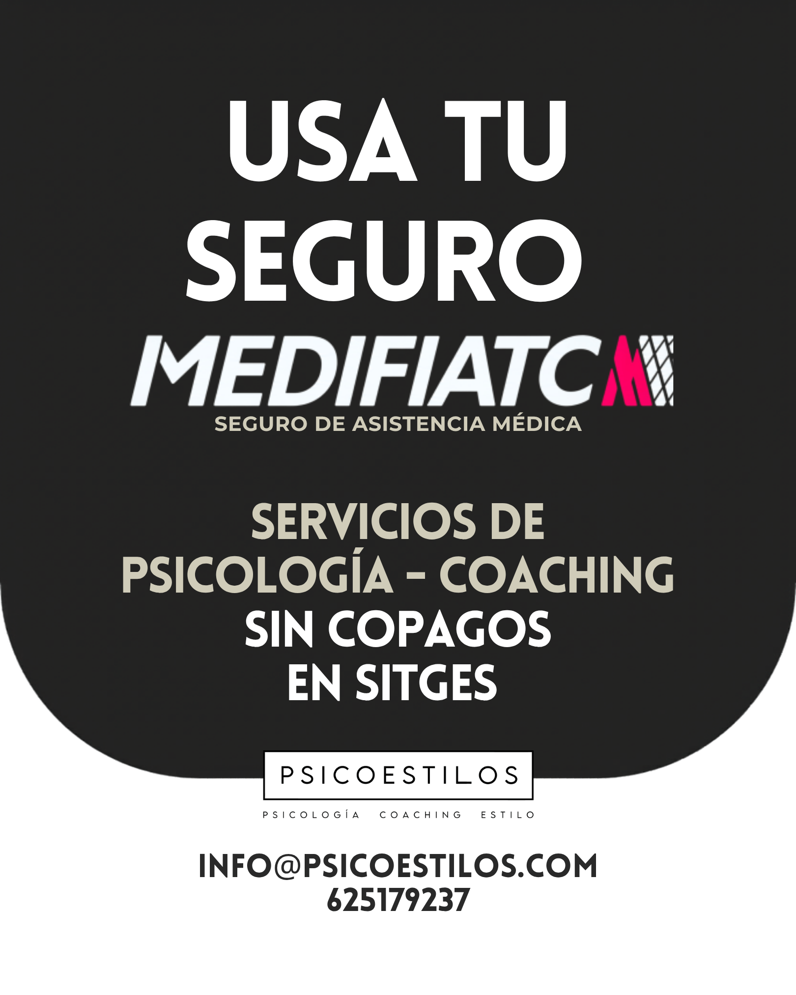 Psicóloga en Sitges con la mutua Medifiatc, sin copagos